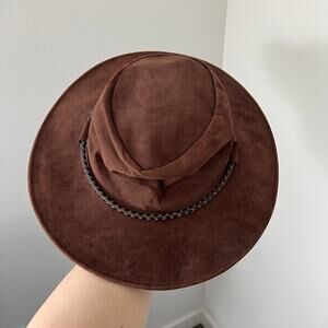 Kakadu Traders Australia Brown Kangaroo Suede Leather Southern Cross Hat M